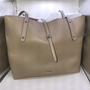COACH Stone pebble leather market tote NWT